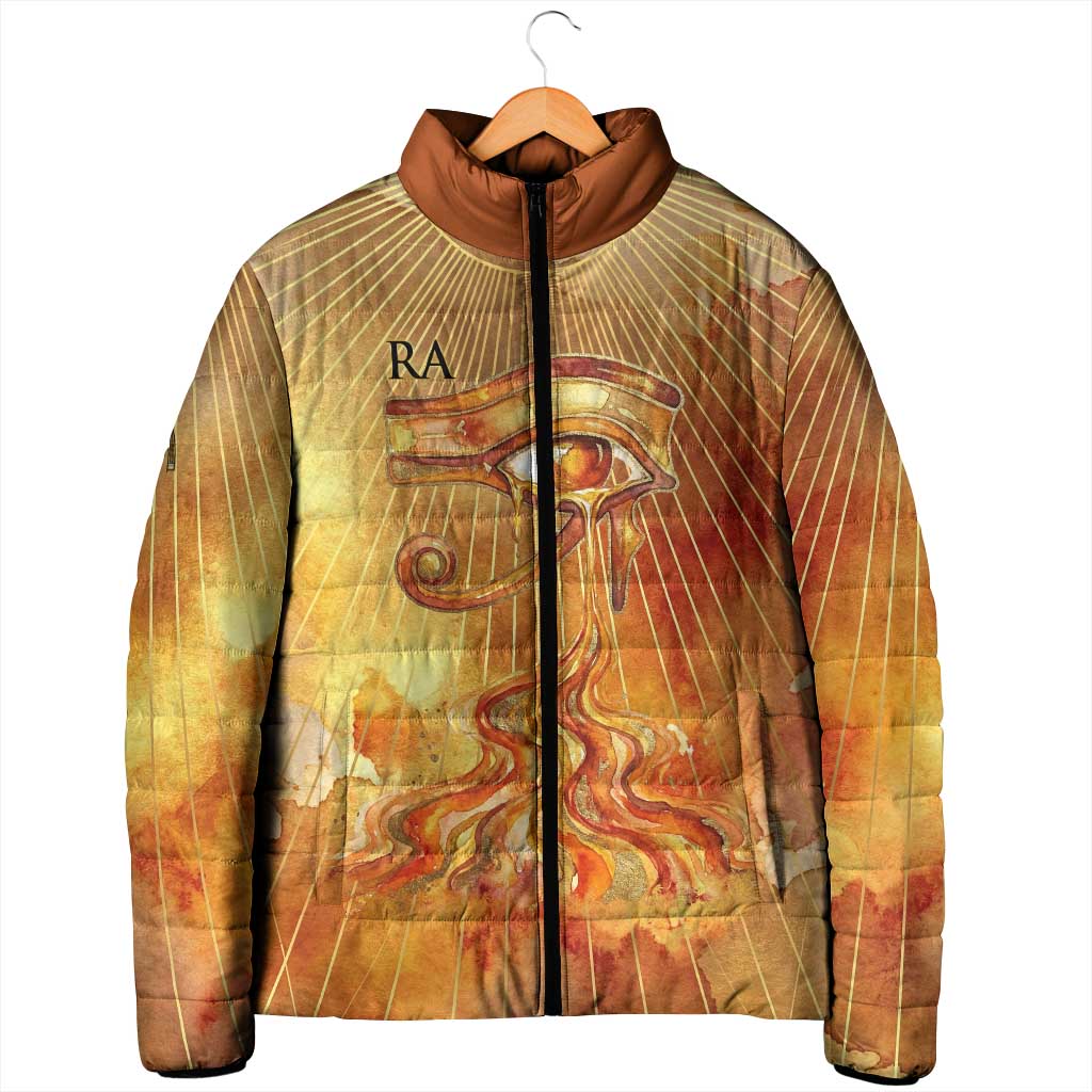 Ra Egyptian Padded Jacket Sun God Eye of Ra Fiery Wings Eternal Source Golden Light