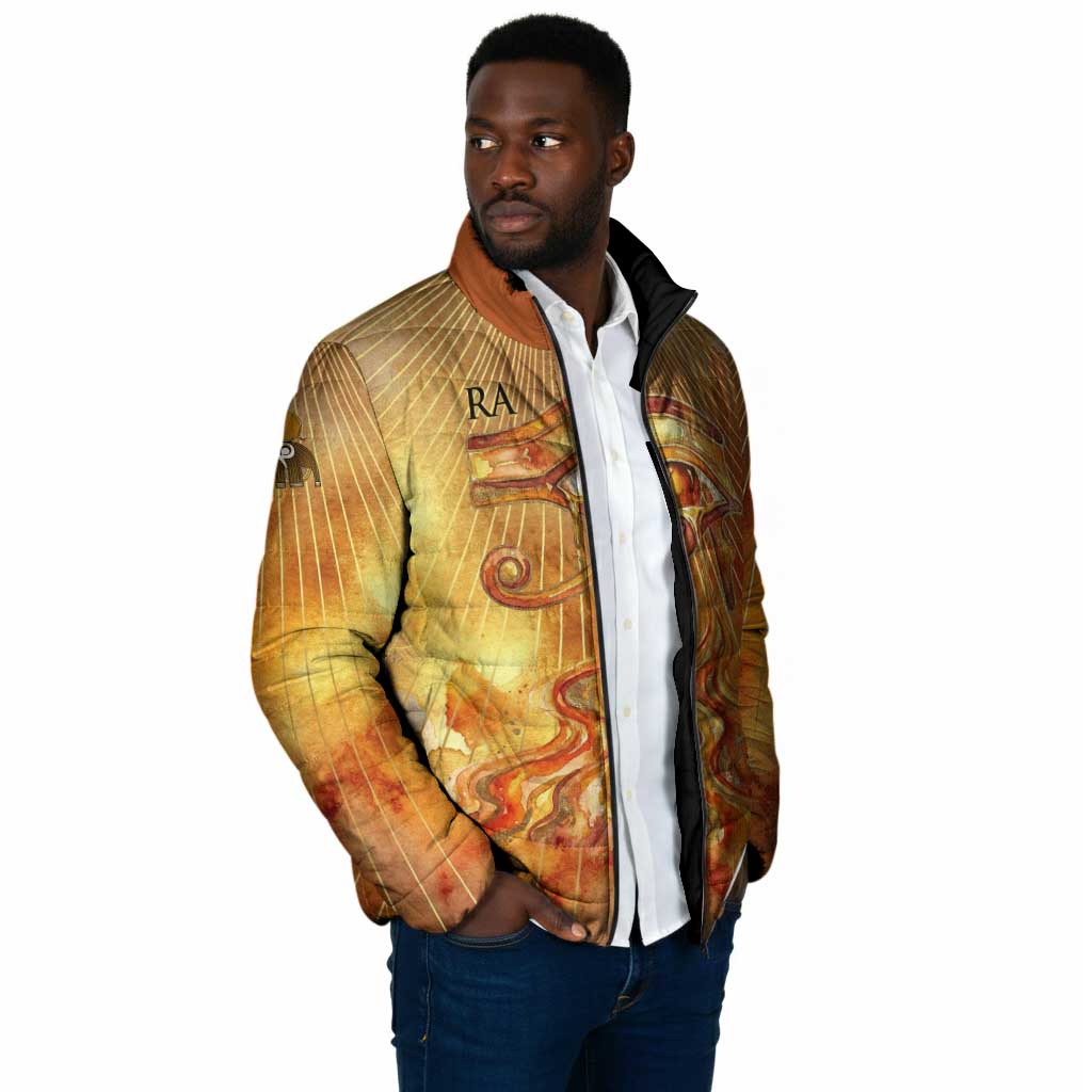 Ra Egyptian Padded Jacket Sun God Eye of Ra Fiery Wings Eternal Source Golden Light