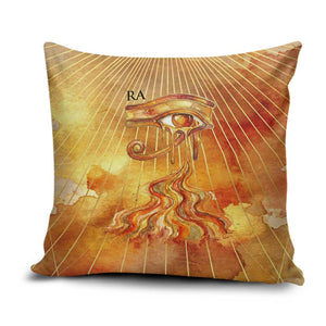Ra Egyptian Pillow Cover Sun God Eye of Ra Fiery Wings Eternal Source Golden Light
