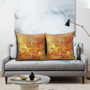 Ra Egyptian Pillow Cover Sun God Eye of Ra Fiery Wings Eternal Source Golden Light