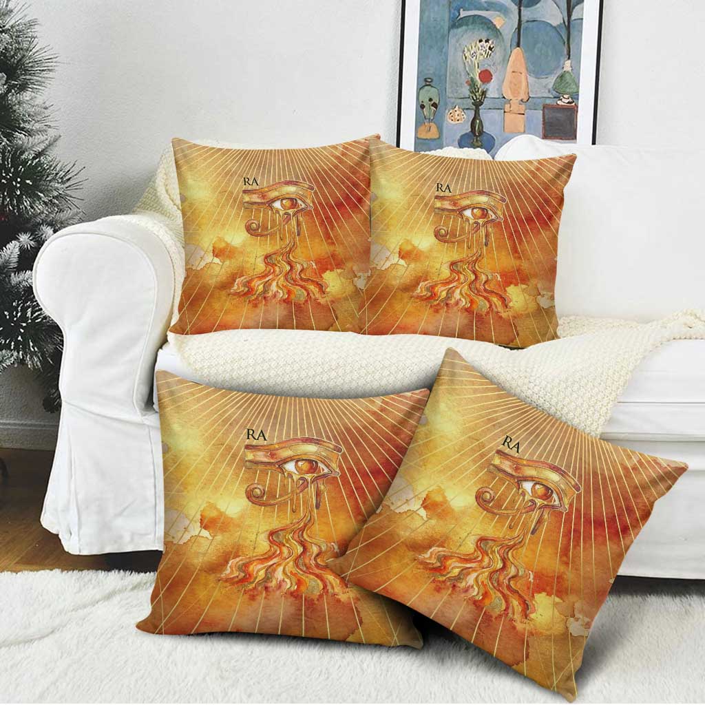 Ra Egyptian Pillow Cover Sun God Eye of Ra Fiery Wings Eternal Source Golden Light