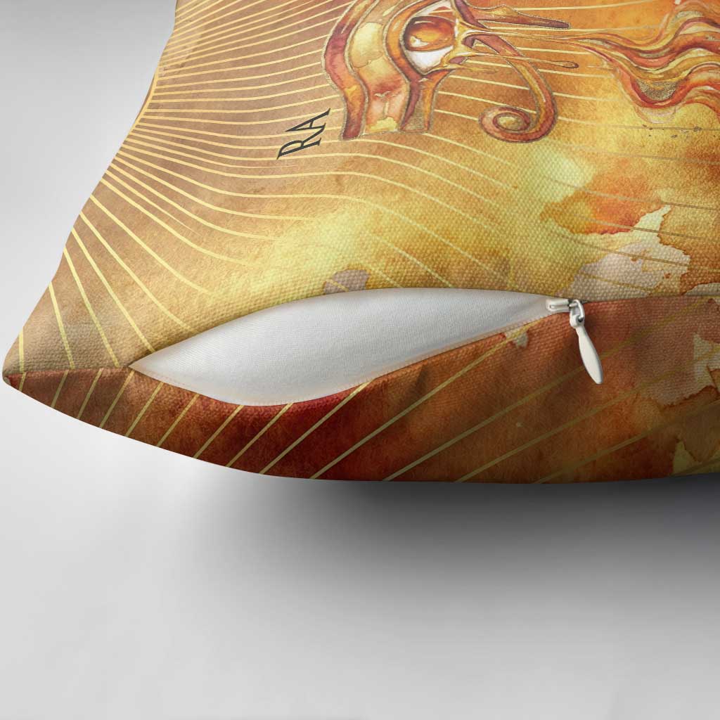 Ra Egyptian Pillow Cover Sun God Eye of Ra Fiery Wings Eternal Source Golden Light