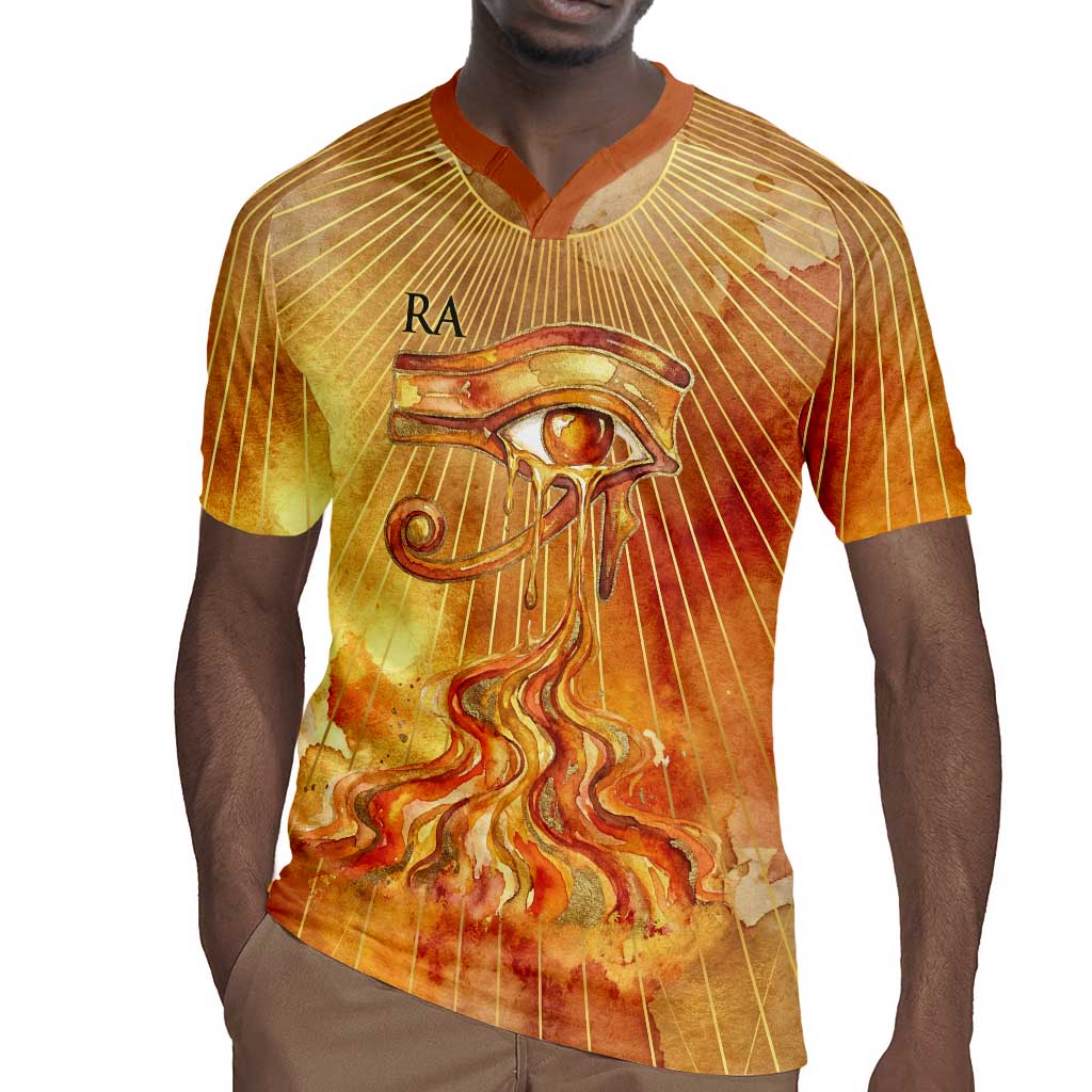 Ra Egyptian Rugby Jersey Sun God Eye of Ra Fiery Wings Eternal Source Golden Light