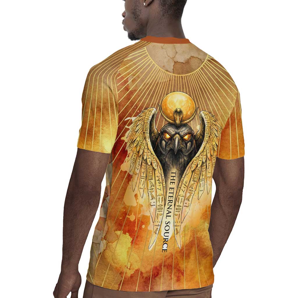 Ra Egyptian Rugby Jersey Sun God Eye of Ra Fiery Wings Eternal Source Golden Light