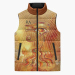 Ra Egyptian Sleeveless Puffer Jacket Sun God Eye of Ra Fiery Wings Eternal Source Golden Light