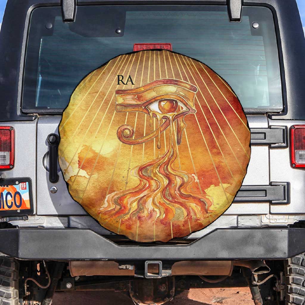 Ra Egyptian Spare Tire Cover Sun God Eye of Ra Fiery Wings Eternal Source Golden Light