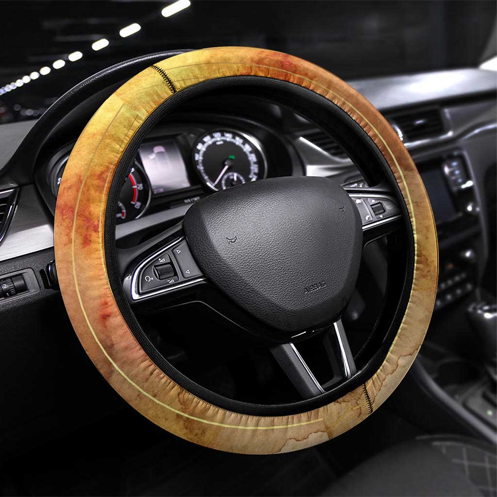 Ra Egyptian Steering Wheel Cover Sun God Eye of Ra Fiery Wings Eternal Source Golden Light