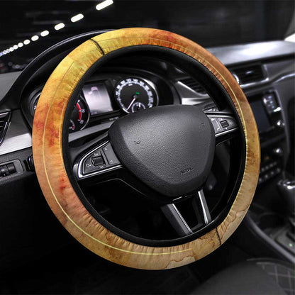 Ra Egyptian Steering Wheel Cover Sun God Eye of Ra Fiery Wings Eternal Source Golden Light