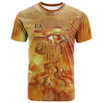 Ra Egyptian T shirt Sun God Eye of Ra Fiery Wings Eternal Source Golden Light