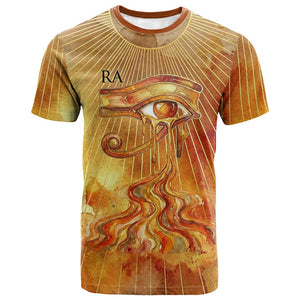 Ra Egyptian T shirt Sun God Eye of Ra Fiery Wings Eternal Source Golden Light