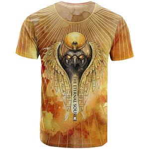 Ra Egyptian T shirt Sun God Eye of Ra Fiery Wings Eternal Source Golden Light