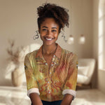 Ra Egyptian Women Casual Shirt Sun God Eye of Ra Fiery Wings Eternal Source Golden Light