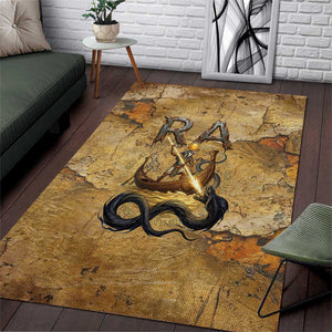 Ra Egyptian Area Rug Sun God Solar Disk Serpent Slayer Ancient Egyptian Boat of the Underworld