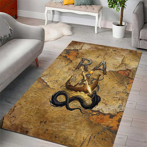 Ra Egyptian Area Rug Sun God Solar Disk Serpent Slayer Ancient Egyptian Boat of the Underworld