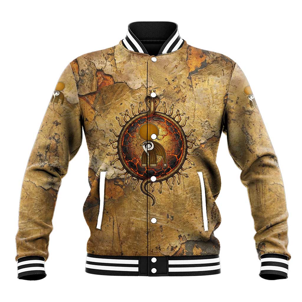 Ra Egyptian Baseball Jacket Sun God Solar Disk Serpent Slayer Ancient Egyptian Boat of the Underworld