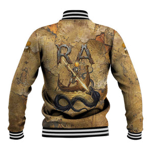 Ra Egyptian Baseball Jacket Sun God Solar Disk Serpent Slayer Ancient Egyptian Boat of the Underworld