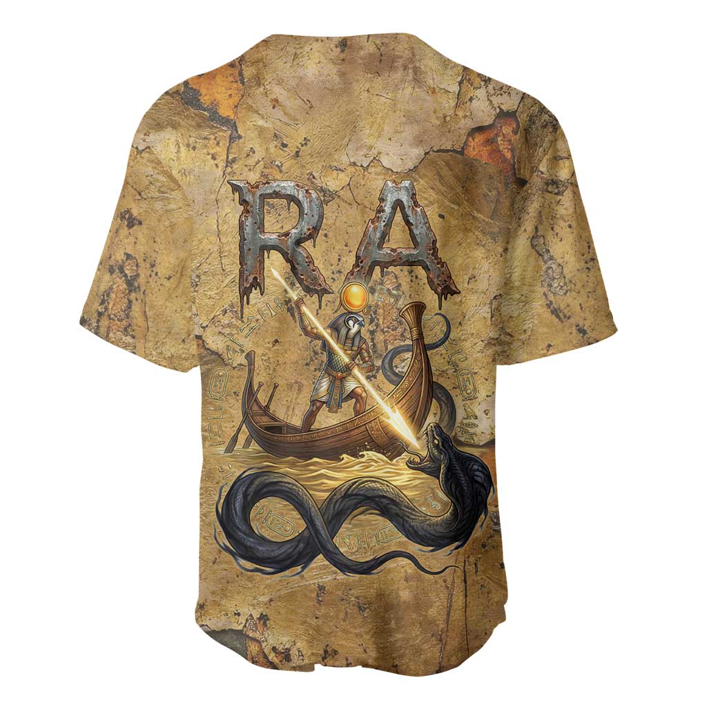 Ra Egyptian Baseball Jersey Sun God Solar Disk Serpent Slayer Ancient Egyptian Boat of the Underworld