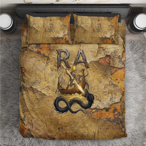 Ra Egyptian Bedding Set Sun God Solar Disk Serpent Slayer Ancient Egyptian Boat of the Underworld