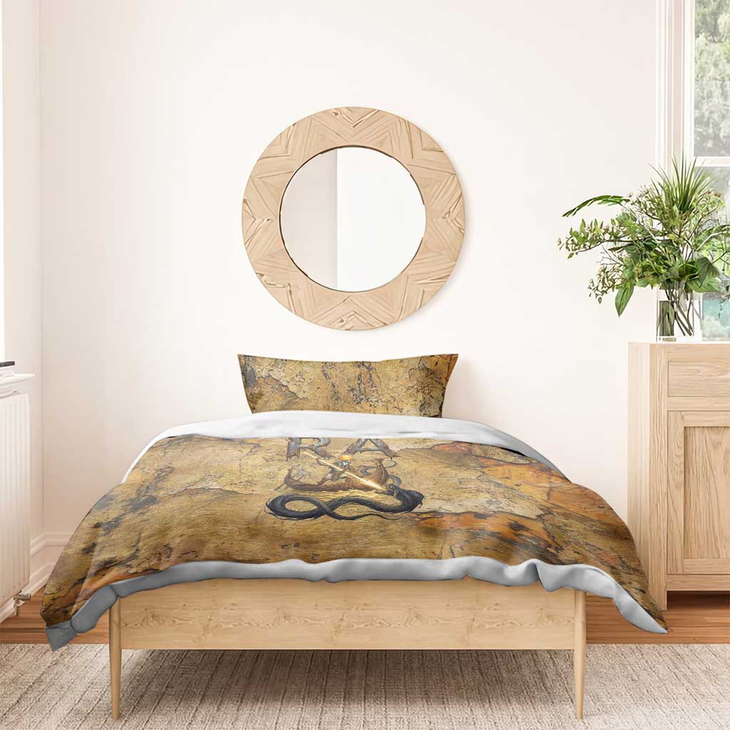 Ra Egyptian Bedding Set Sun God Solar Disk Serpent Slayer Ancient Egyptian Boat of the Underworld