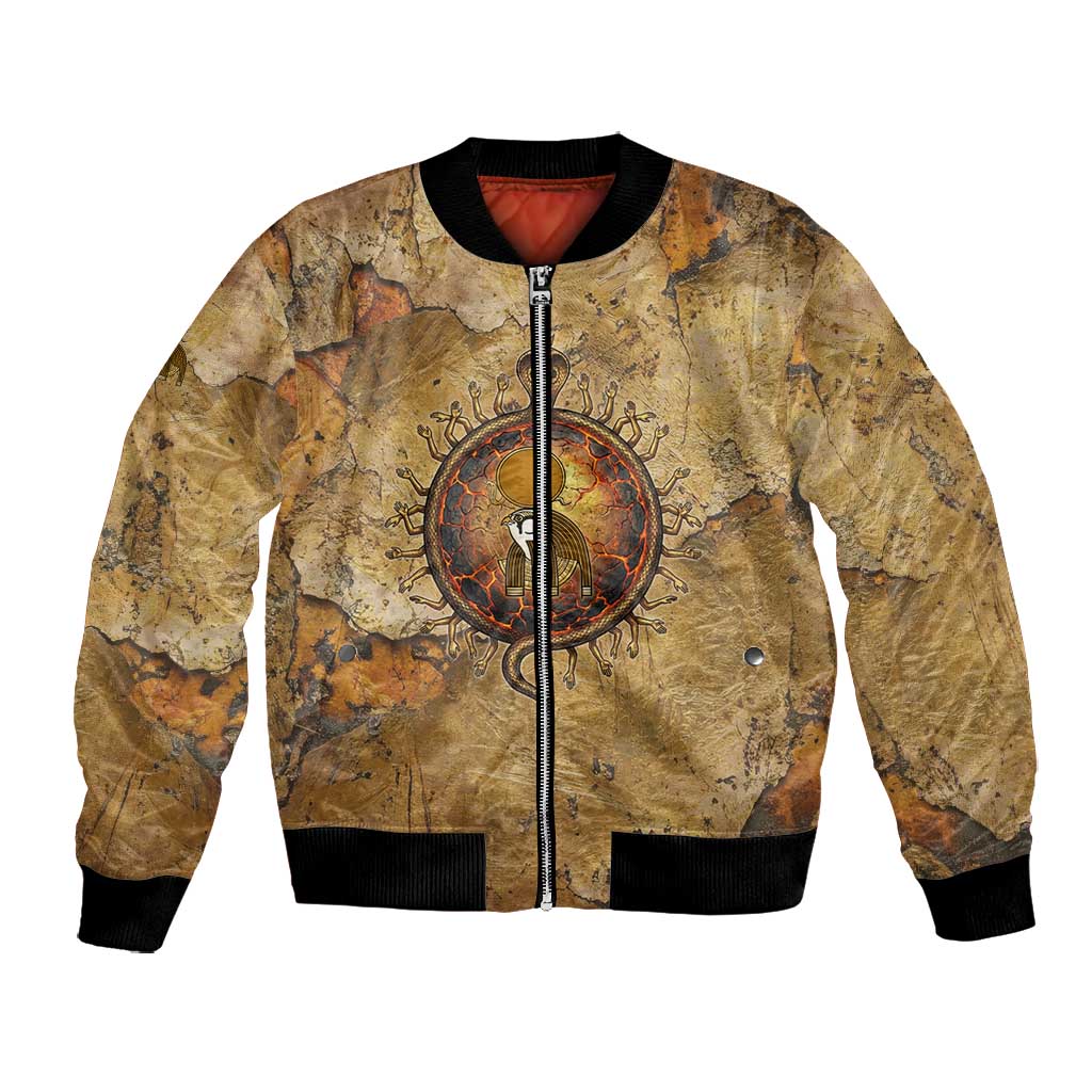 Ra Egyptian Bomber Jacket Sun God Solar Disk Serpent Slayer Ancient Egyptian Boat of the Underworld