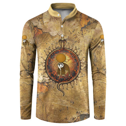 Ra Egyptian Button Sweatshirt Sun God Solar Disk Serpent Slayer Ancient Egyptian Boat of the Underworld