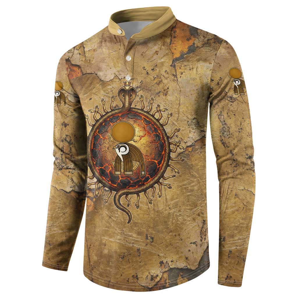 Ra Egyptian Button Sweatshirt Sun God Solar Disk Serpent Slayer Ancient Egyptian Boat of the Underworld