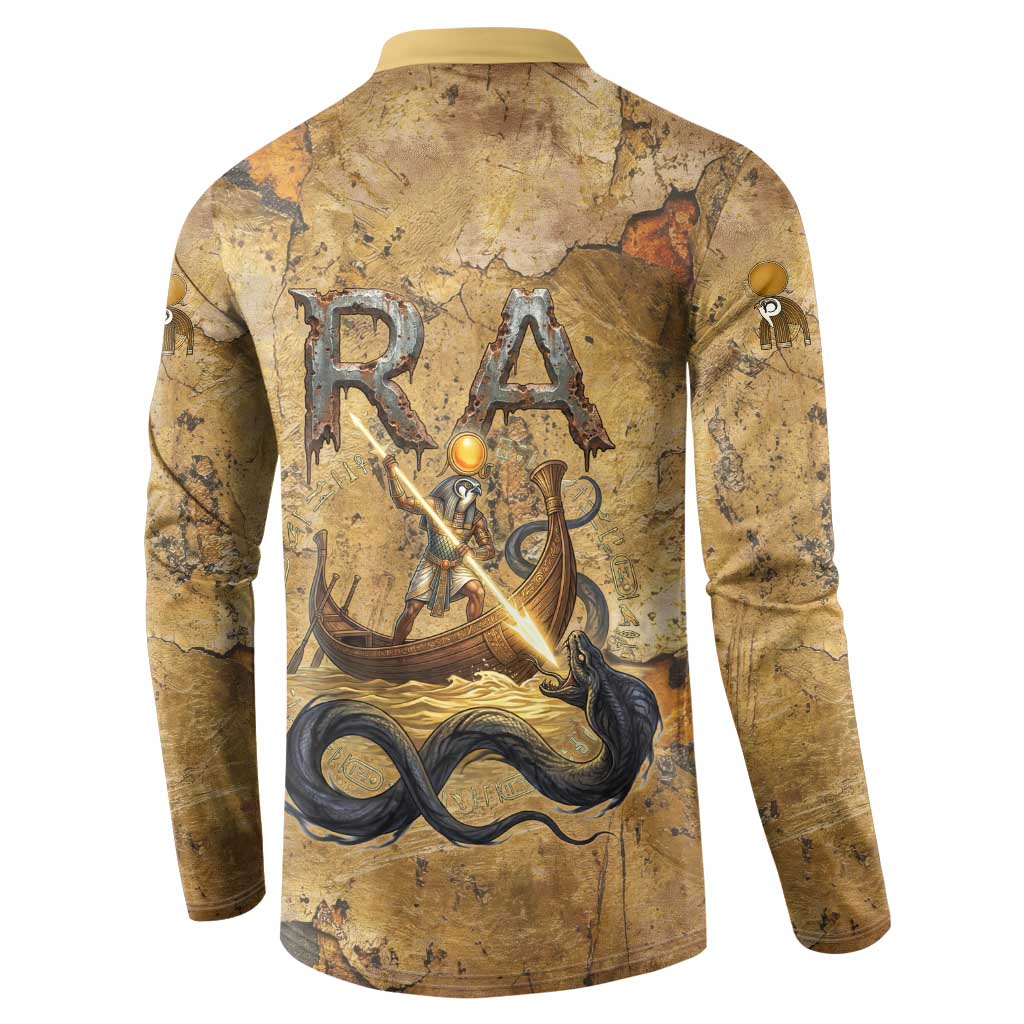 Ra Egyptian Button Sweatshirt Sun God Solar Disk Serpent Slayer Ancient Egyptian Boat of the Underworld