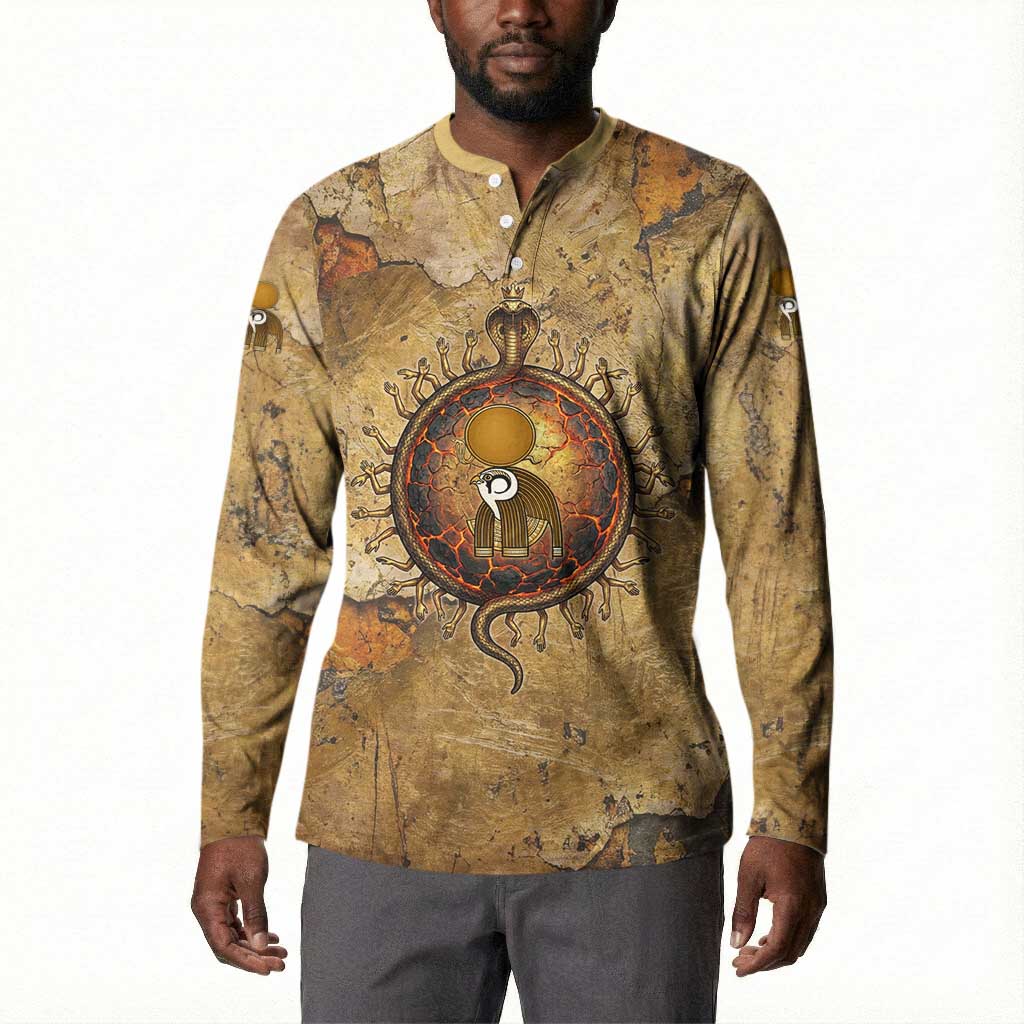 Ra Egyptian Button Sweatshirt Sun God Solar Disk Serpent Slayer Ancient Egyptian Boat of the Underworld