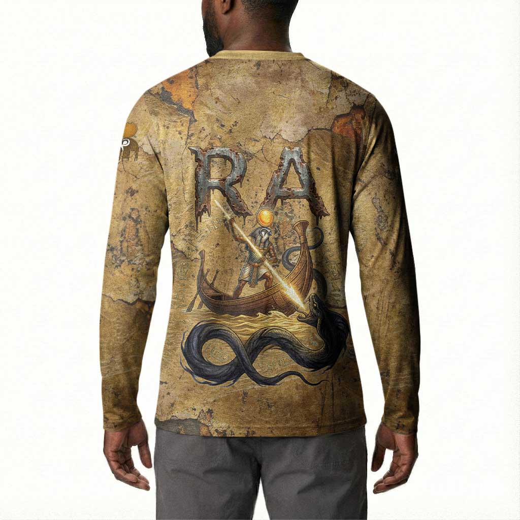 Ra Egyptian Button Sweatshirt Sun God Solar Disk Serpent Slayer Ancient Egyptian Boat of the Underworld