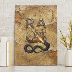 Ra Egyptian Canvas Wall Art Sun God Solar Disk Serpent Slayer Ancient Egyptian Boat of the Underworld