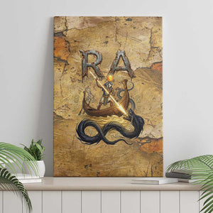 Ra Egyptian Canvas Wall Art Sun God Solar Disk Serpent Slayer Ancient Egyptian Boat of the Underworld