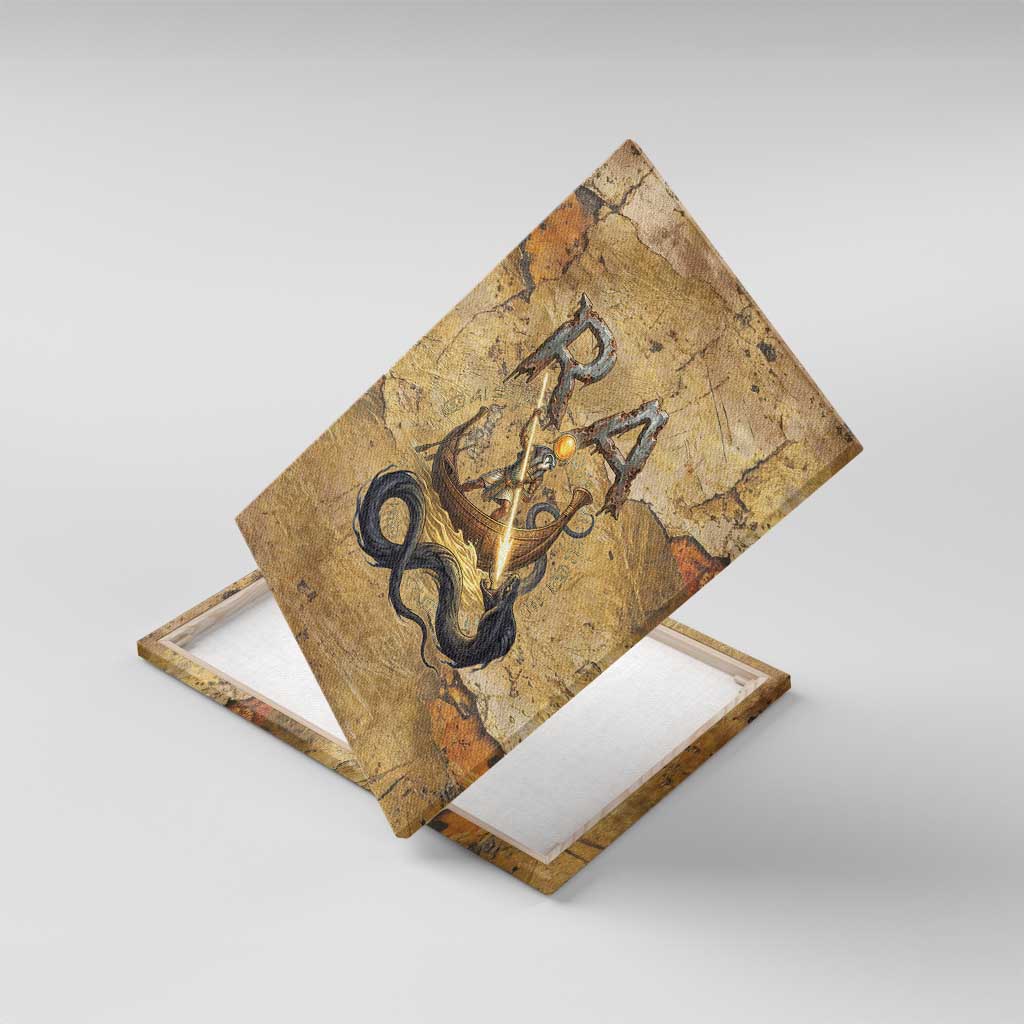 Ra Egyptian Canvas Wall Art Sun God Solar Disk Serpent Slayer Ancient Egyptian Boat of the Underworld