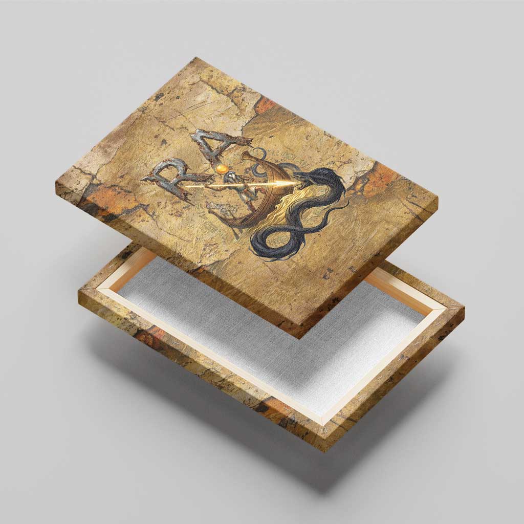 Ra Egyptian Canvas Wall Art Sun God Solar Disk Serpent Slayer Ancient Egyptian Boat of the Underworld