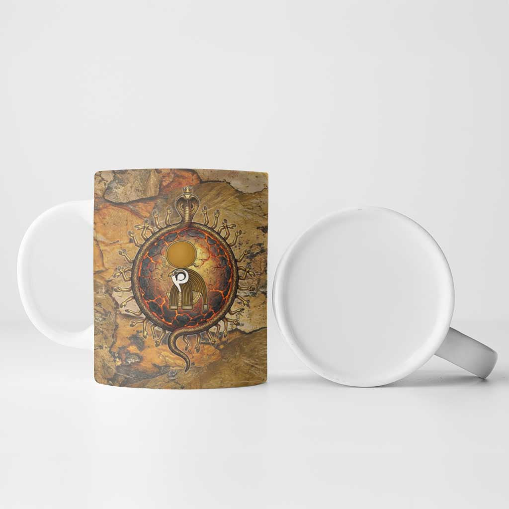 Ra Egyptian Ceramic Mug Sun God Solar Disk Serpent Slayer Ancient Egyptian Boat of the Underworld