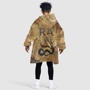 Ra Egyptian Kid Wearable Blanket Hoodie Sun God Solar Disk Serpent Slayer Ancient Egyptian Boat of the Underworld