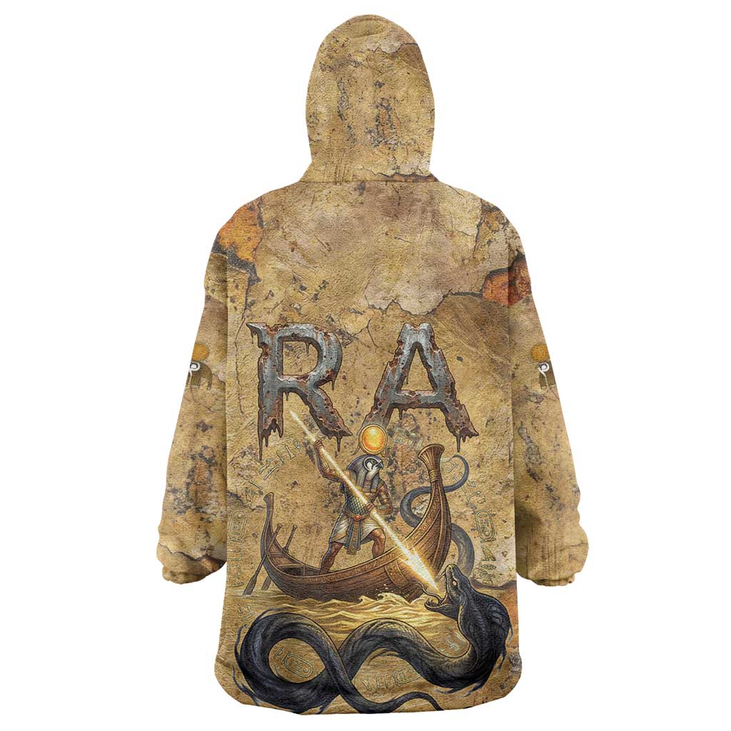 Ra Egyptian Kid Wearable Blanket Hoodie Sun God Solar Disk Serpent Slayer Ancient Egyptian Boat of the Underworld