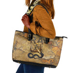 Ra Egyptian Leather Tote Bag Sun God Solar Disk Serpent Slayer Ancient Egyptian Boat of the Underworld