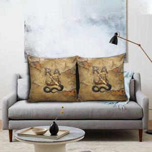 Ra Egyptian Pillow Cover Sun God Solar Disk Serpent Slayer Ancient Egyptian Boat of the Underworld