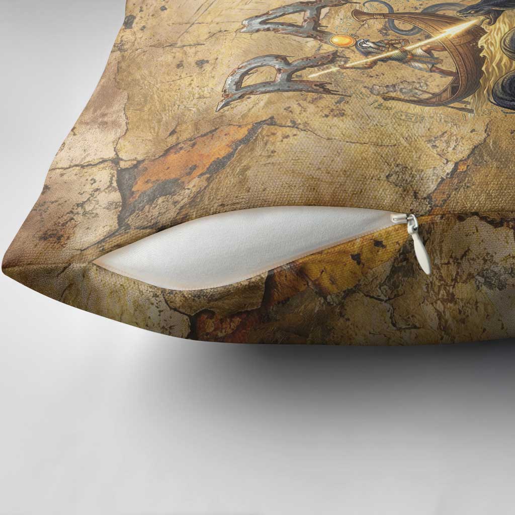 Ra Egyptian Pillow Cover Sun God Solar Disk Serpent Slayer Ancient Egyptian Boat of the Underworld
