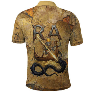 Ra Egyptian Polo Shirt Sun God Solar Disk Serpent Slayer Ancient Egyptian Boat of the Underworld