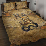 Ra Egyptian Quilt Bed Set Sun God Solar Disk Serpent Slayer Ancient Egyptian Boat of the Underworld
