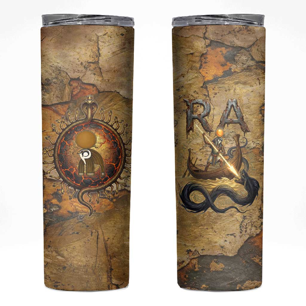 Ra Egyptian Skinny Tumbler Sun God Solar Disk Serpent Slayer Ancient Egyptian Boat of the Underworld