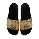 Ra Egyptian Slide Sandals Sun God Solar Disk Serpent Slayer Ancient Egyptian Boat of the Underworld