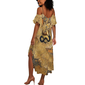 Ra Egyptian Summer Maxi Dress Sun God Solar Disk Serpent Slayer Ancient Egyptian Boat of the Underworld