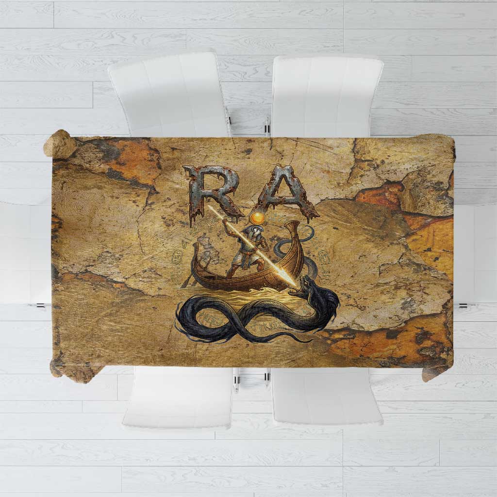 Ra Egyptian Tablecloth Sun God Solar Disk Serpent Slayer Ancient Egyptian Boat of the Underworld