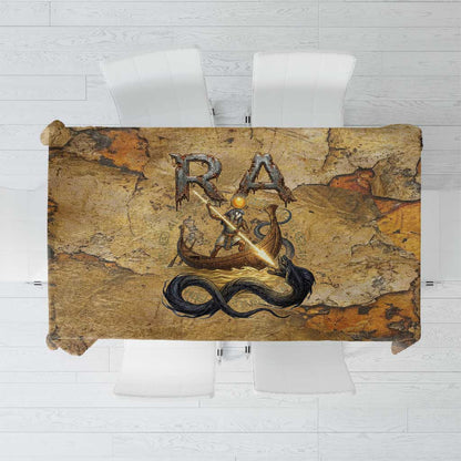 Ra Egyptian Tablecloth Sun God Solar Disk Serpent Slayer Ancient Egyptian Boat of the Underworld