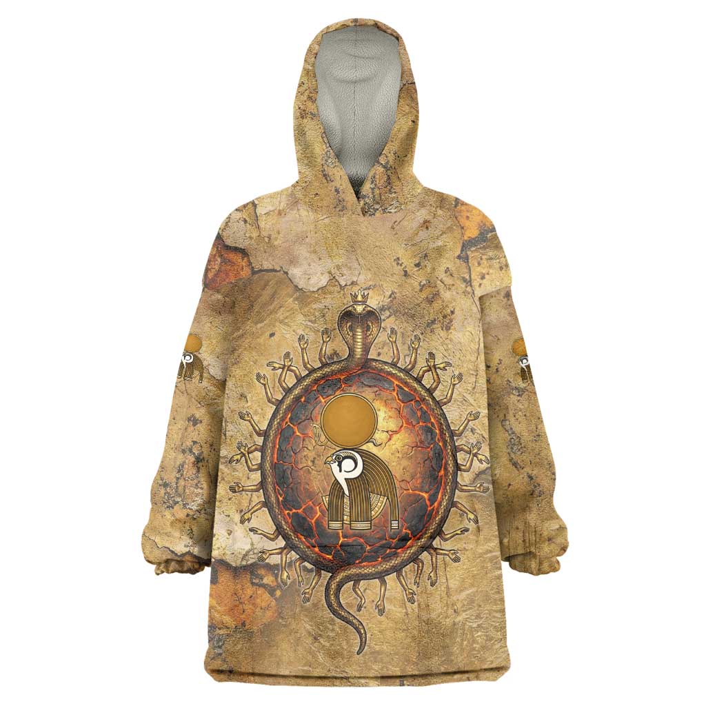 Ra Egyptian Wearable Blanket Hoodie Sun God Solar Disk Serpent Slayer Ancient Egyptian Boat of the Underworld