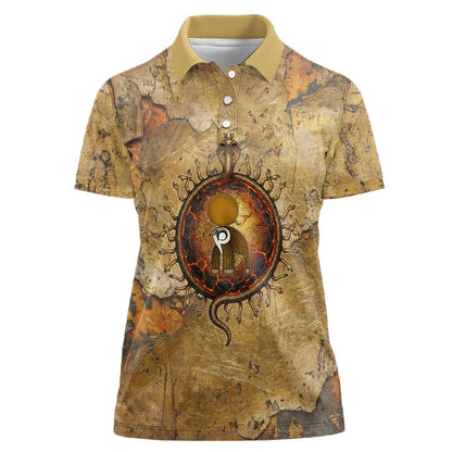 Ra Egyptian Women Polo Shirt Sun God Solar Disk Serpent Slayer Ancient Egyptian Boat of the Underworld