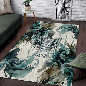 Anuket Egyptian Area Rug Goddess of the Nile Flowing Water Gazelle Spirit The Embracer
