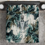 Anuket Egyptian Bedding Set Goddess of the Nile Flowing Water Gazelle Spirit The Embracer